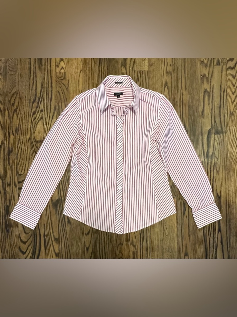 Talbots Red and White Striped Blouse